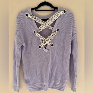 ASOS size 4 (S) Lavender Lace-Up Sweater